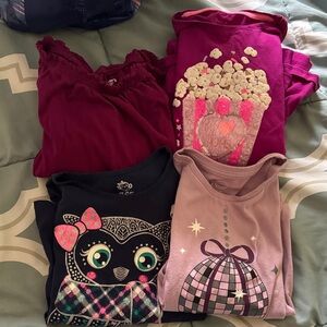 Cute Girls' Graphic T-Shirts Set